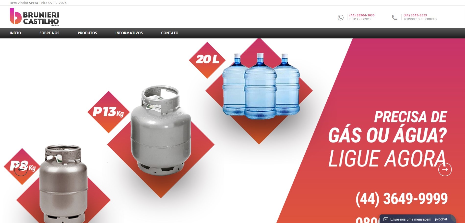 Criação de site para distribuidoras de gás e água