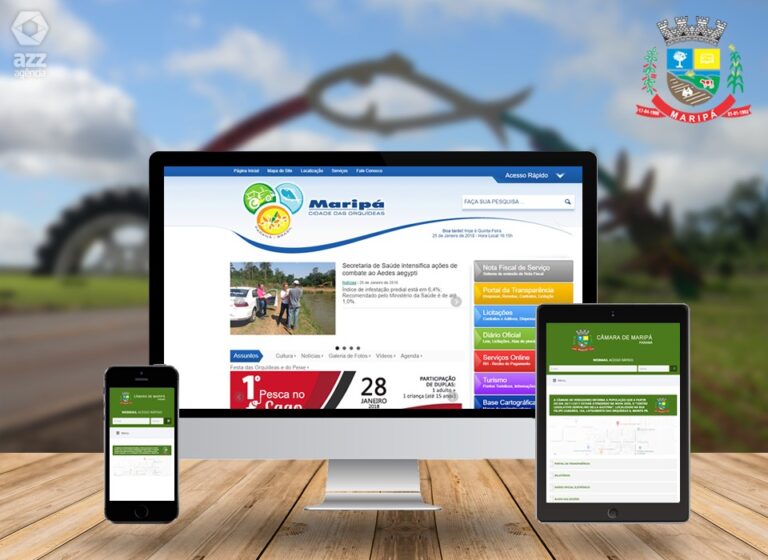 Sites criados pela AZZ para a Prefeitura e a Câmara de Maripá