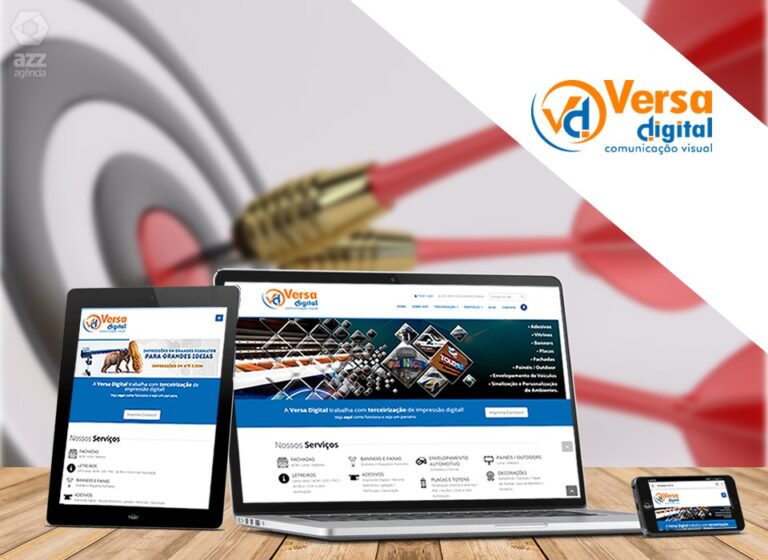 Site criado pela AZZ para uma empresa de comunicação visual