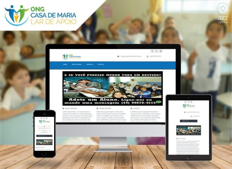 Site criado pela AZZ para a ONG Casa de Maria