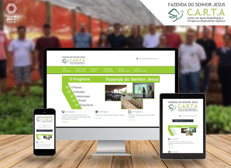 Site criado pela AZZ para a Instituição de Caridade CARTA