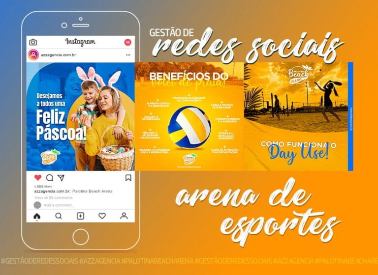 Peças criadas pela AZZ para as redes sociais da Palotina Beach Arena