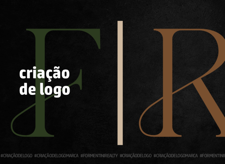 Logo criado pela AZZ para a Formentini Realty, com as iniciais F e R em verde e marrom