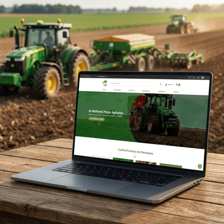 Capa do projeto de site institucional da Paloagro, empresa de peças agrícolas de Palotina (PR), feito pela AZZ Agência.