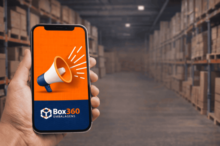 Peças da campanha de marketing criada pela AZZ para a Box360 Embalagens