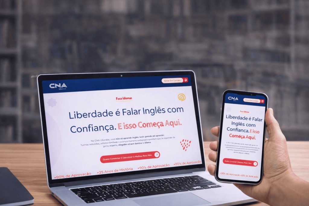 Desenvolvimento de Landing Page para ensino de idiomas CNA Foco Idiomas