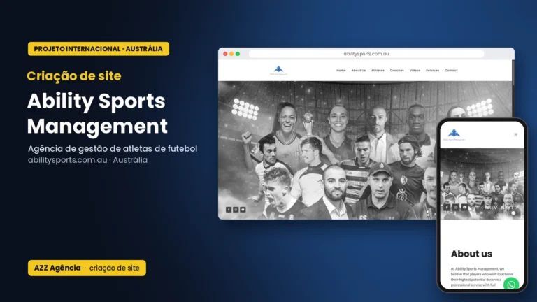 Ability Sports Management (Austrália) — site capa · AZZ Agência