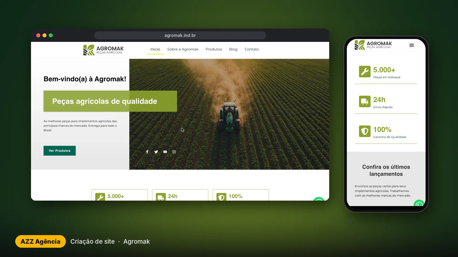 Capa do serviço realizado pela AZZ Agência para Agromak