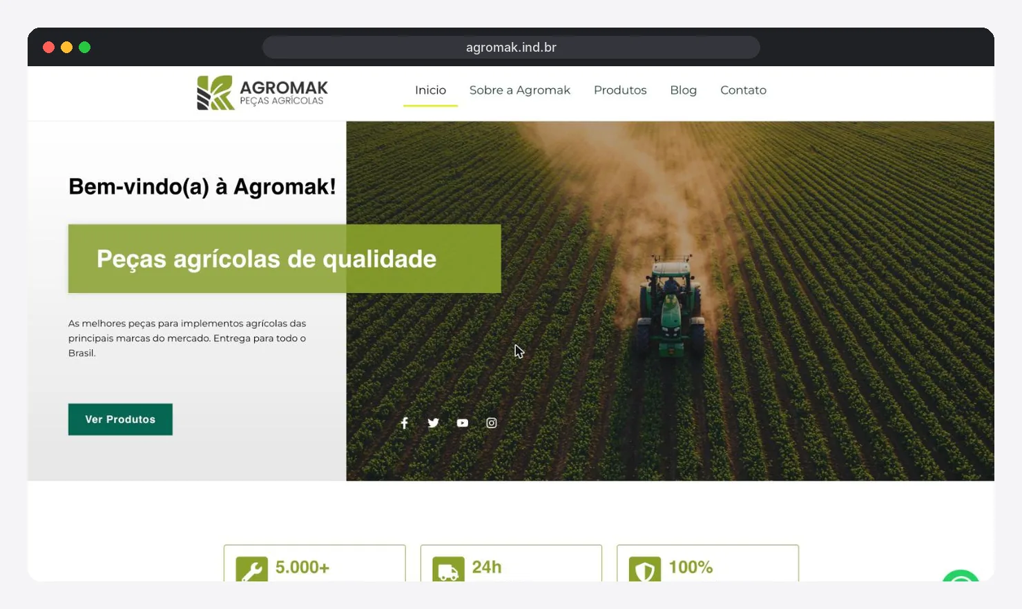 Site agromak.ind.br no ar