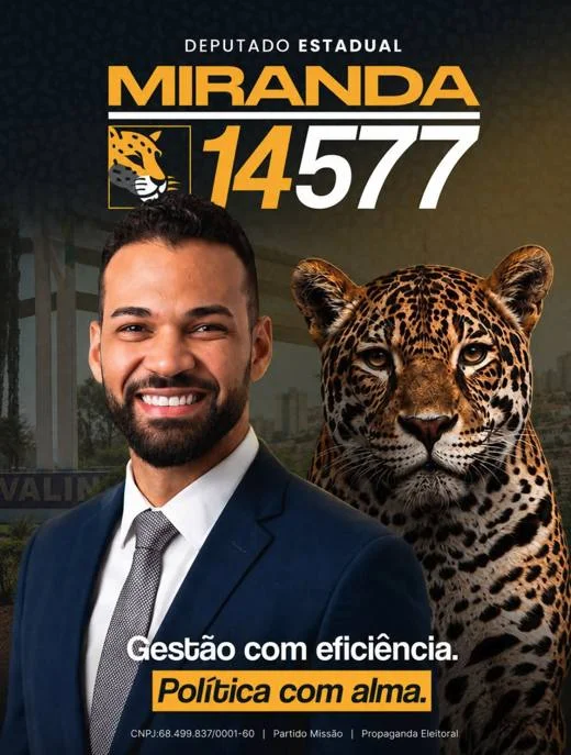 Santinho digital de Miranda 14577 para Deputado Estadual