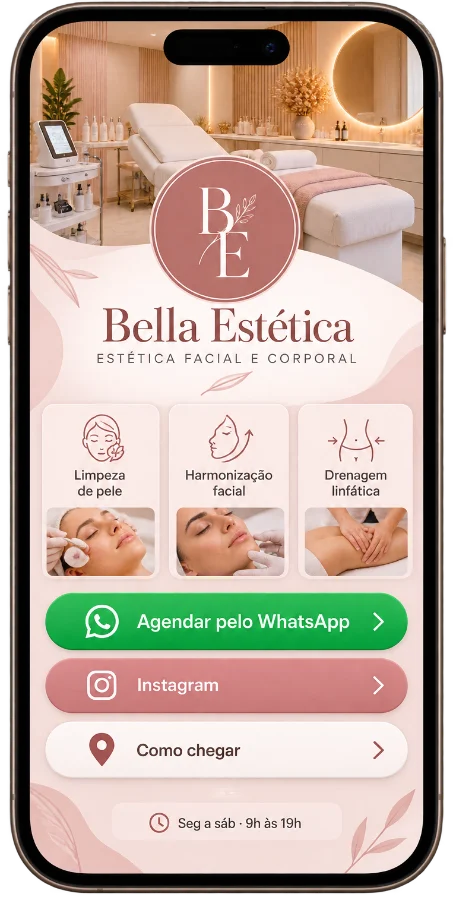 Modelo de mini site Rosé – Estética, beleza e saúde