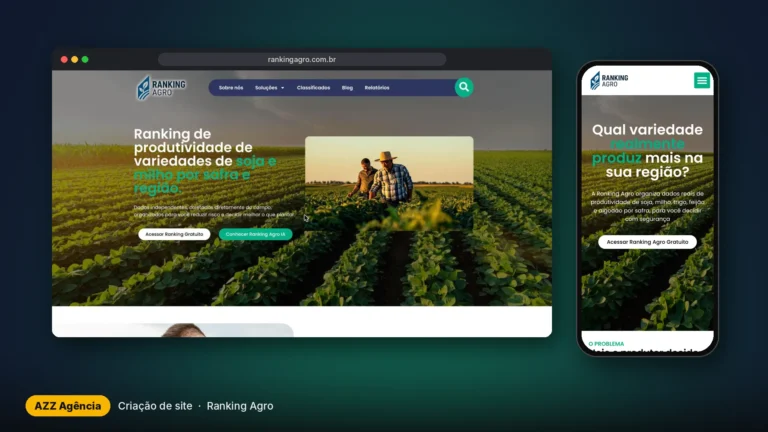 Capa do serviço realizado pela AZZ Agência para Ranking Agro