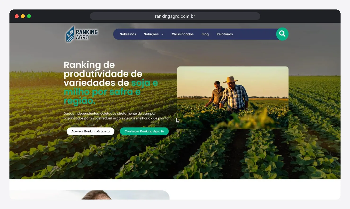 Site rankingagro.com.br no ar