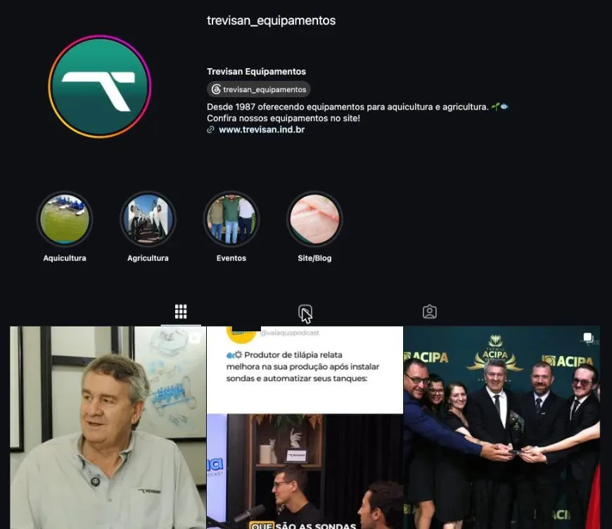 Perfil @trevisan_equipamentos no Instagram