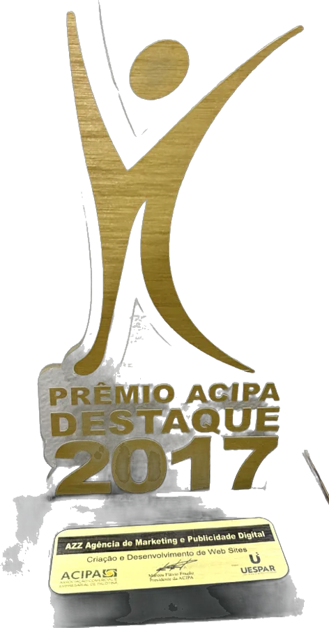 Troféu Prêmio ACIPA Destaque 2017 da AZZ Agência de Marketing Digital, Palotina